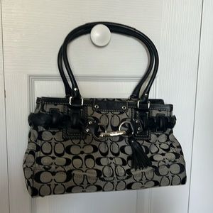 Coach black logo shoulder purse